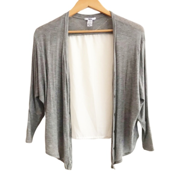 Bar III Macy’s Draped Sheer Back Cardigan - Picture 1 of 5